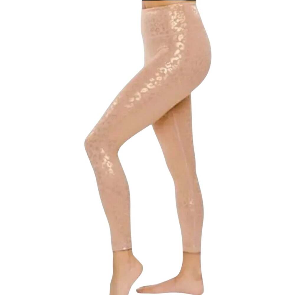 Zyia Active Light N Tight Leggings High Rise Foil Gold Leopard Unicorn 8-10